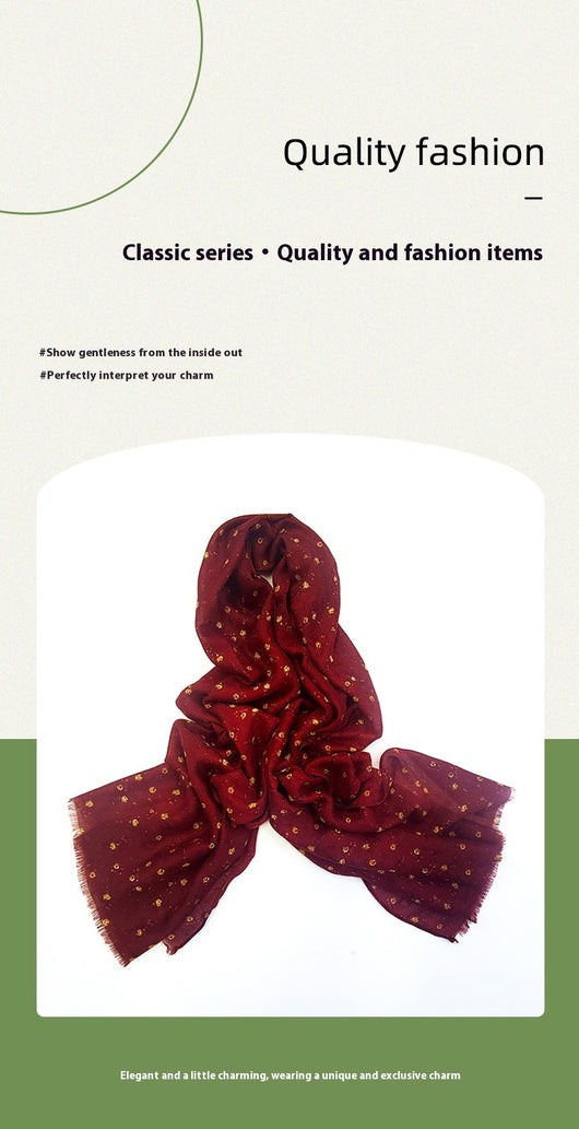 Pañoleta de Seda Estampada con Flores - Chal Tejido para Mujer - Image 7