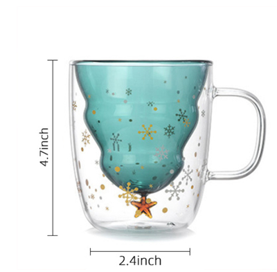 Taza de Café Navideña de Vidrio Resistente al Calor con Tapa y Asa - Image 9