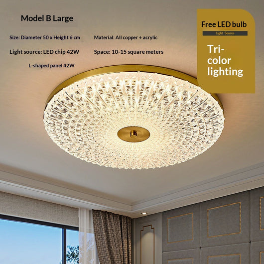 Lámpara de Techo de Cobre Macizo LED Estilo Nórdico Lujo para Dormitorios - Image 9