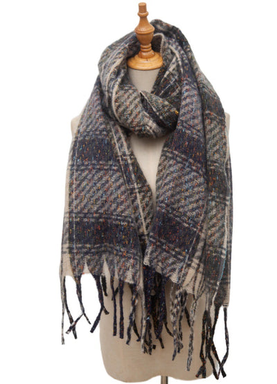 Bufanda de Cuadros Unisex con Flecos Estilo Europeo y Americano - Image 16