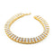 Europe and America hip hop hot 2 row bracelet men's rhinestone bracelet blingbling cross-border supply NB02 Golden