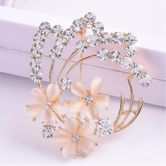 Broche Vintage de Ópalo - Corsage Floral Elegante para Bodas