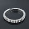 Europe and America hip hop hot 2 row bracelet men's rhinestone bracelet blingbling cross-border supply NB02 silvery
