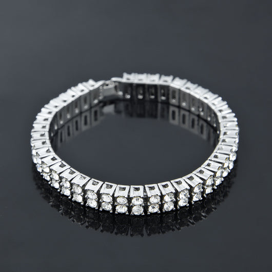 Pulsera de 2 Filas con Brillantes Estilo Hip Hop para Hombre - Image 11