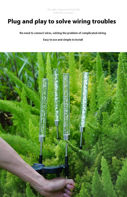 Lámpara Solar de Jardín con Burbujas de Cristal y Luz LED Intermitente - Image 14