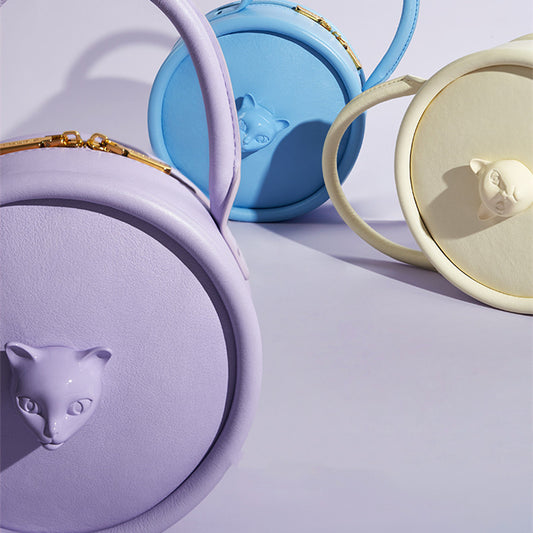 Bolso Bandolera Portátil con Diseño de Cabeza de Gato para Mujer