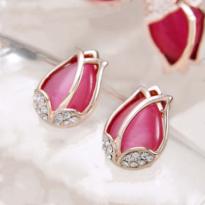 Conjunto de Collar y Aretes de Tulipán Lujo - Image 9