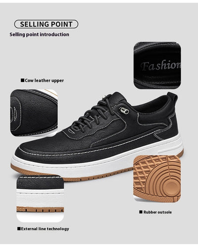 Zapatos Casuales de Cuero Genuino con Suela Gruesa - Diseño Retro Artesanal - Image 11