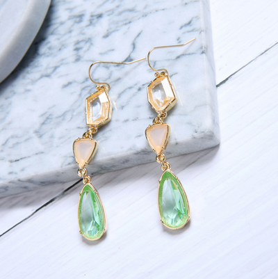 Aretes de Cristal Gema Aleación con Colgante Elegante - Joyería Moderna Estilo Europeo - Image 8
