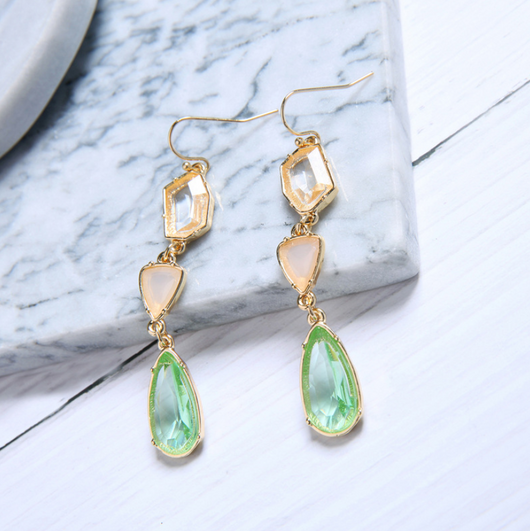 Aretes de Cristal Gema Aleación con Colgante Elegante - Joyería Moderna Estilo Europeo - Image 8