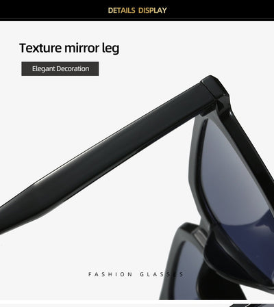 Large frame square sunglasses with a transparent champagne-colored frame and brown lenses. - Image 10