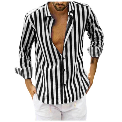 Camisa de Manga Larga a Rayas para Hombre - Image 8