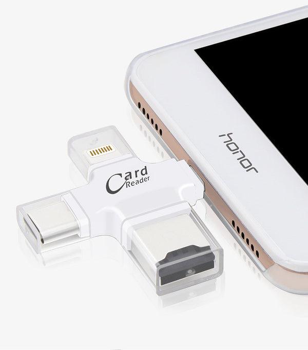 Lector Multifunción 4 en 1 para Tarjetas de Teléfono Móvil
