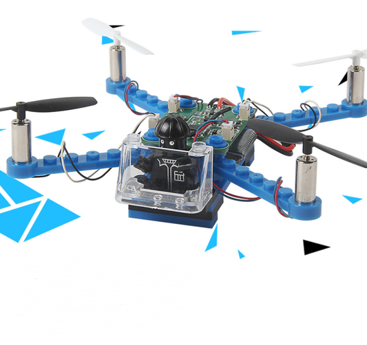 Dron Cuadricóptero Armable con Bloques de Construcción