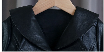 Chaqueta de Cuero Infantil con Panel de Moda - Image 11