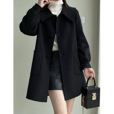 Abrigo de Lana Casual Elegante con Cuello Muñeca para Mujer - Image 11