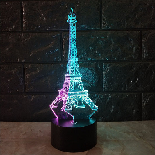 Lámpara 3D Torre Eiffel con Luz Nocturna Táctil y Colores Cambiantes