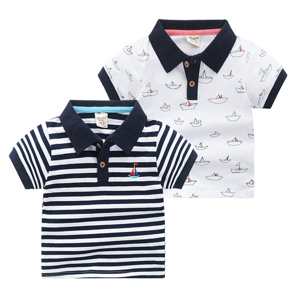 Polo Infantil de Manga Corta con Cuello