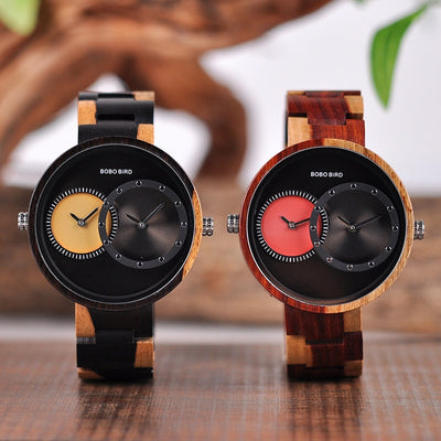 Reloj de Madera BOBO BIRD para Hombre - Doble Zona Horaria - Image 6