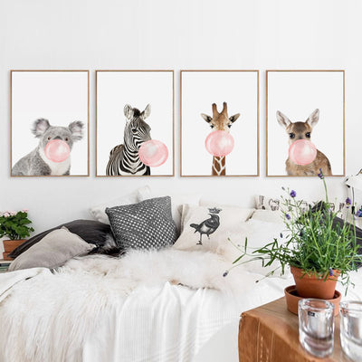 Cuadro Nórdico Minimalista Animales Infantiles sin Marco