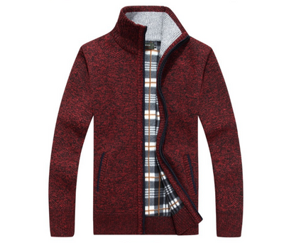 Suéter de Punto para Hombre con Mangas de Terciopelo - Chamarra Abrigada de Otoño - Image 10