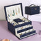 Organizador de Joyas de Tres Niveles - Caja de Almacenamiento Grande Estilo Europeo