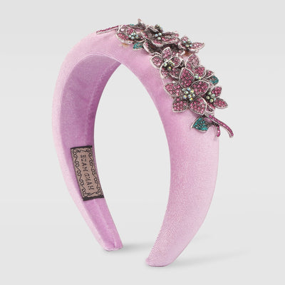 Banda Elástica para Cabello Terciopelo Oro con Diamantes - Image 6