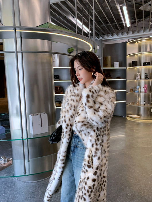 Abrigo Trench Tejido Coreano con Cuello Volante y Detalles de Piel - Image 14