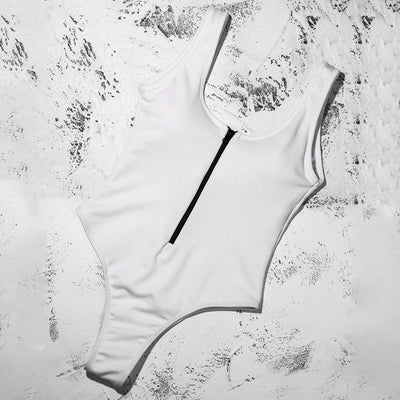 Traje de Baño Sexy con Cierre y Costuras en Contraste - Image 18