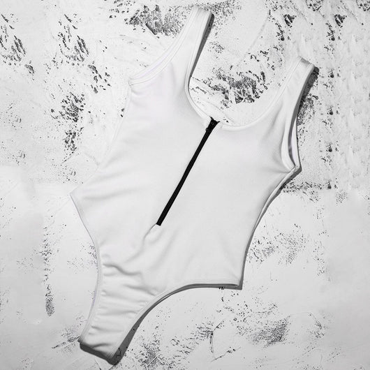 Traje de Baño Sexy con Cierre y Costuras en Contraste - Image 18