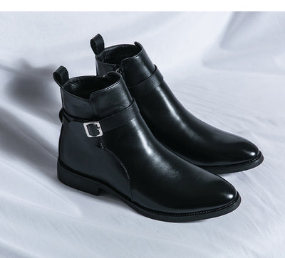 Botas Martin de Cuero Estilo Británico con Cierre Lateral para Hombre - Image 13