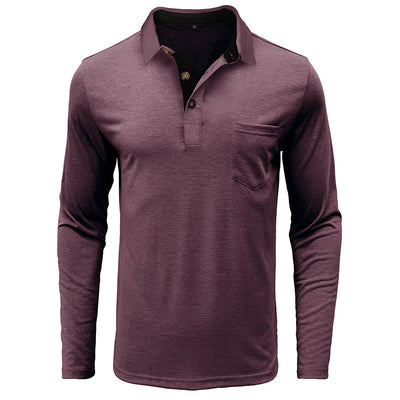 Camiseta Térmica de Cuello Solapa Manga Larga para Hombre - Image 11