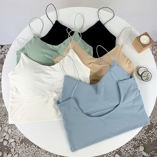 Top Tubo Escotado Ice Silk con Espalda Descubierta y Soporte U