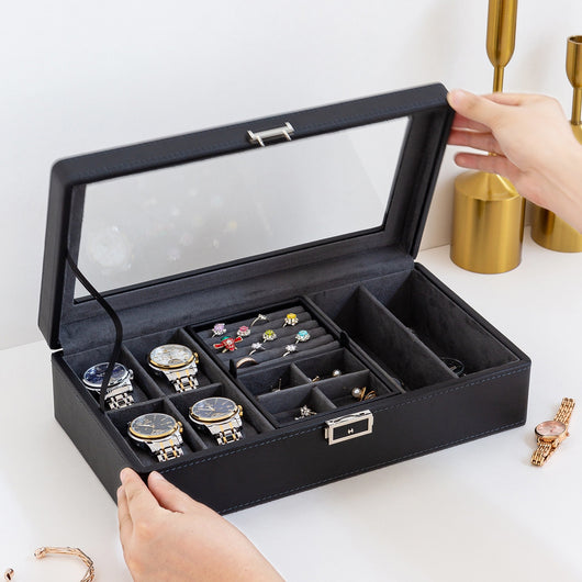 Caja de Almacenamiento para Relojes de Lujo con Patrón de Lichi - 3, 6 o 12 Compartimentos - Image 44