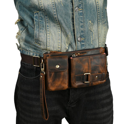 Bolsa de Pecho de Cuero Curtido al Vegetal para Hombre - Estilo Viajero - Image 27