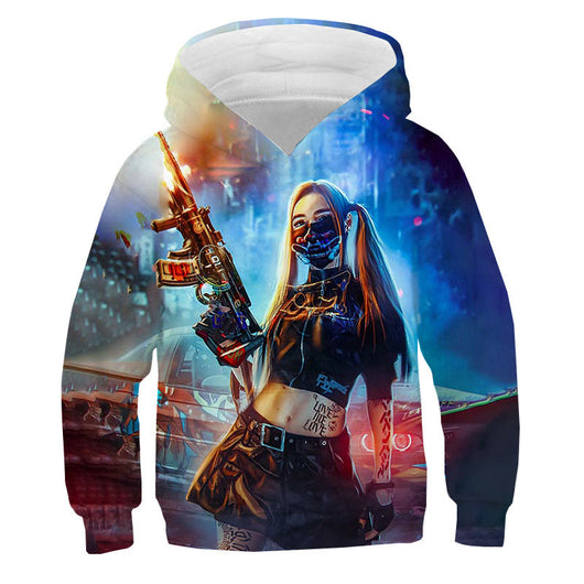 Sudadera Hoodie Infantil Cyberpunk 3D con Colores Vibrantes - Image 8