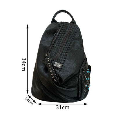 Mochila de Cuero Dumpling con Doble Compartimento de Hombro - Image 7