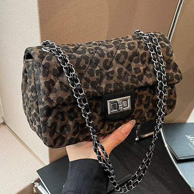 Bolso Bandolera Cuadrado Estampado Leopardo