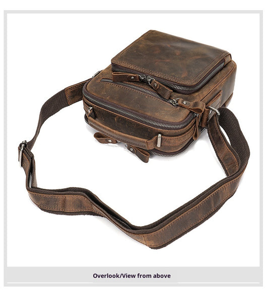 Bolsa Mensajero de Cuero Genuino Vintage Estilo Caballo Loco - Image 23