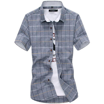 Camisas de Algodón para Hombre con Cuello Clásico y Manga Corta - Image 3
