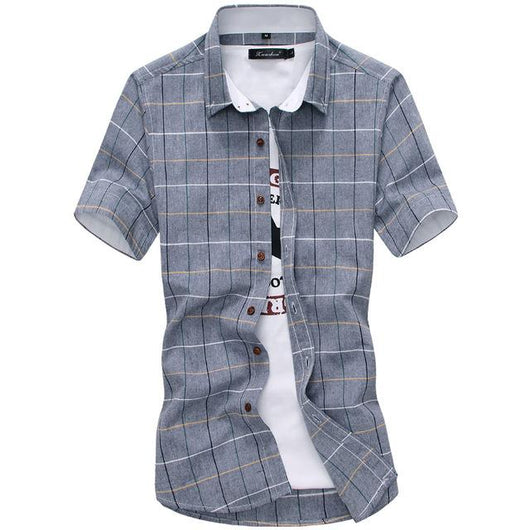 Camisas de Algodón para Hombre con Cuello Clásico y Manga Corta - Image 3