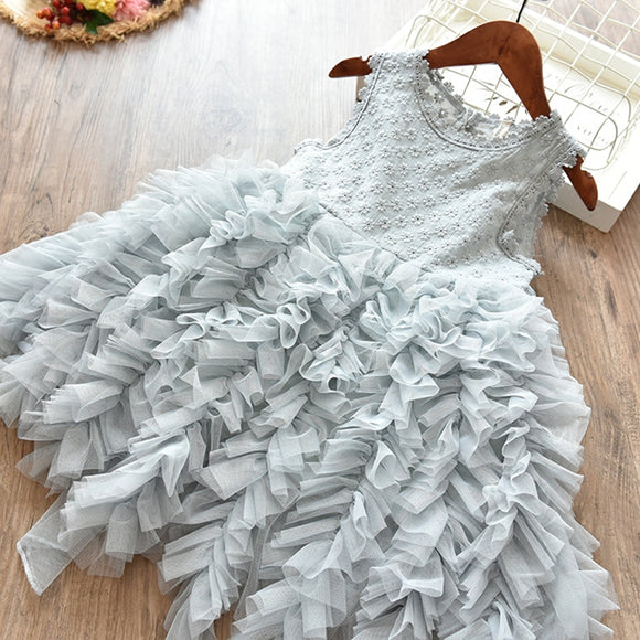 Vestido Niña Sin Mangas Verano Diseño Voluminoso