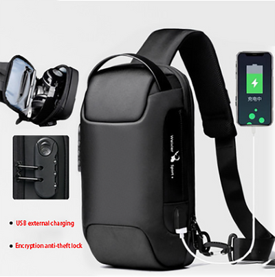 Mochila Crossbody Impermeable Antirrobo para Hombre - Bolsa de Viaje Oxford Multifunción