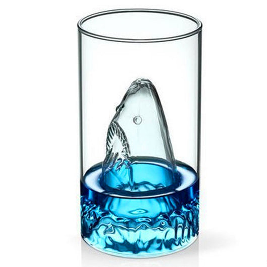 Vaso de Vidrio Doble Capa con Diseño Tiburón - Ideal para Vino, Café y Bebidas - Image 4