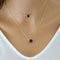 Double Lava Necklace, Negro Lava Necklace Golden