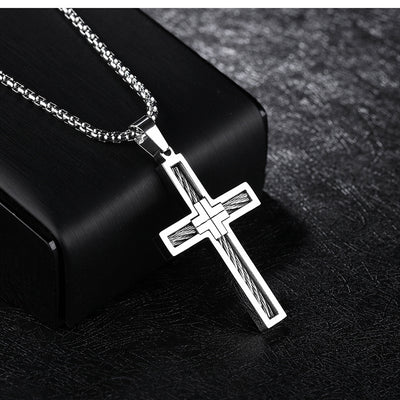 Collar con Dije de Cruz para Hombre Estilo Moderno - Image 11