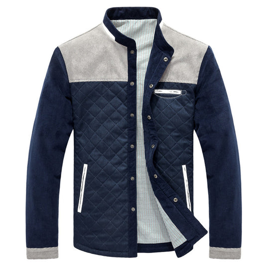 Chaqueta Casual Slim Fit para Hombre - Diseño Patchwork Primavera Otoño - Image 4