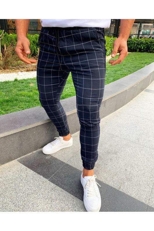 Pantalones casuales a cuadros con tecnología stretch para hombre - Image 6