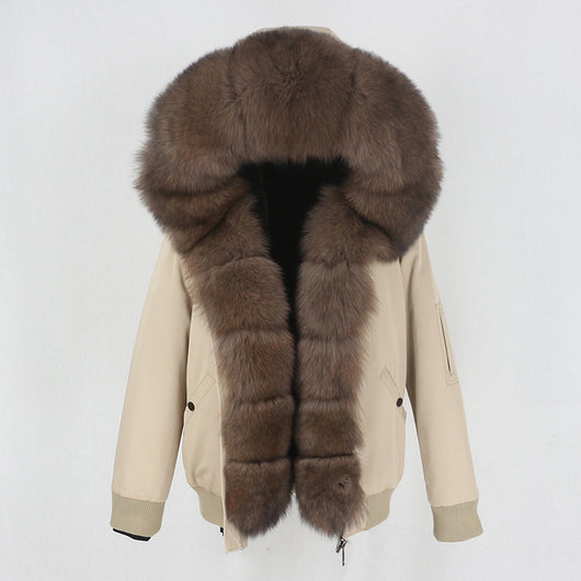 Parka con Forro de Piel de Mapache Desmontable - Abrigo Térmico Grueso - Image 11