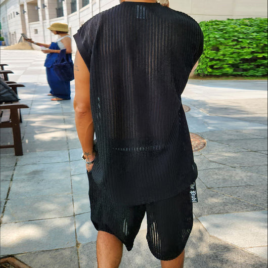 Conjunto de Playera y Shorts Holgados para Hombre - Comodidad Casual - Image 18